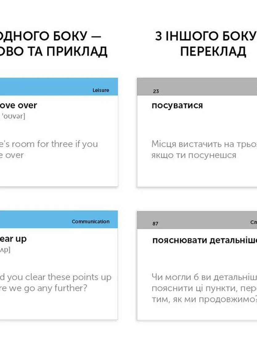 Картки англійських слів - Phrasal Verbs - B1 (500 карток) — Фото 3