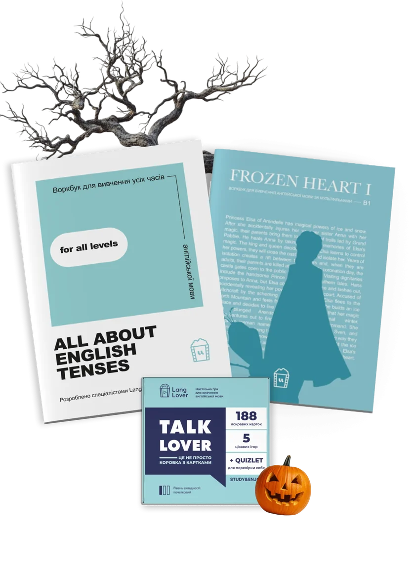 Tenses &amp; Frozen Game Set: Воркбук Часи + Крижане Серце + Гра Talklover — Photo 2